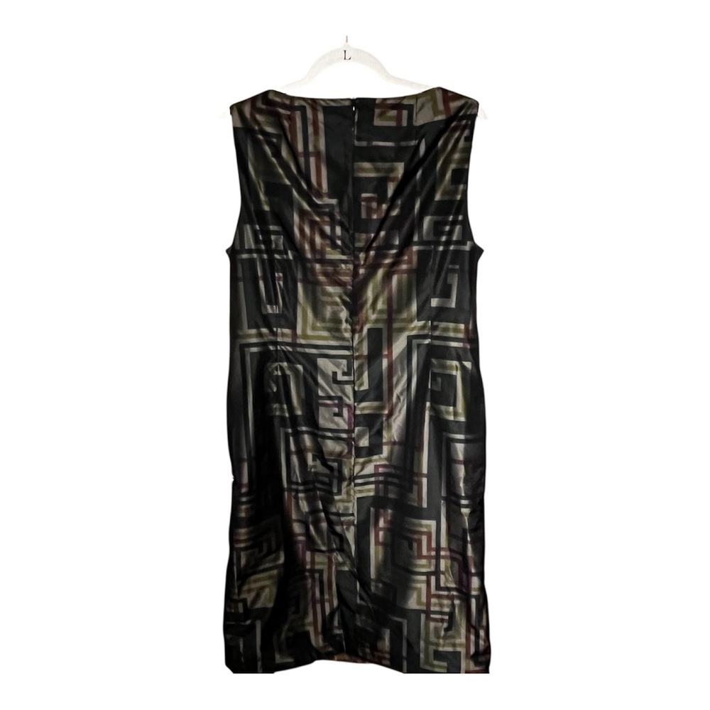 Akris Punto Women's Sleeveless Gray/Blk Graphic Geometrical Dress Size 14 Modern - Picture 2 of 10